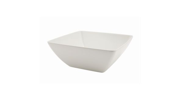 White Melamine Curved Square Bowl 26.2cm - Genware