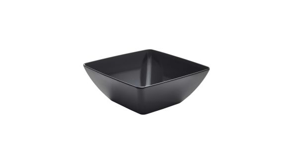 Black Melamine Curved Square Bowl 26.2cm - Genware