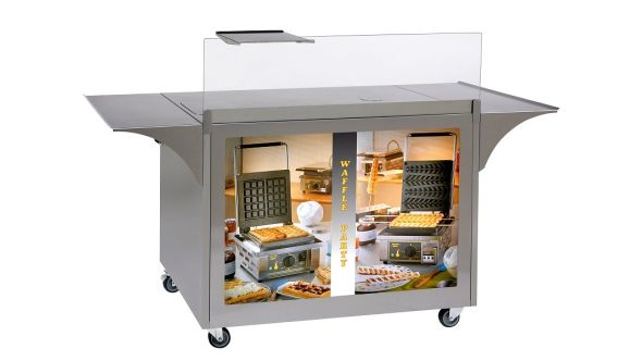 Roller Grill MG-02 - Mobile Stainless Steel Servery Cart