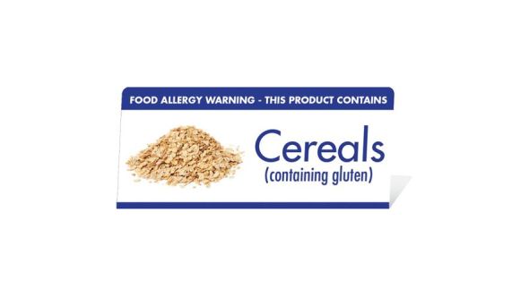 Allergen Warning Buffet Tent Notice "This Product Contains Cereals" BT006