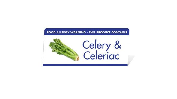 Allergen Warning Buffet Tent Notice "This Product Contains Celery & Celeriac" BT0016