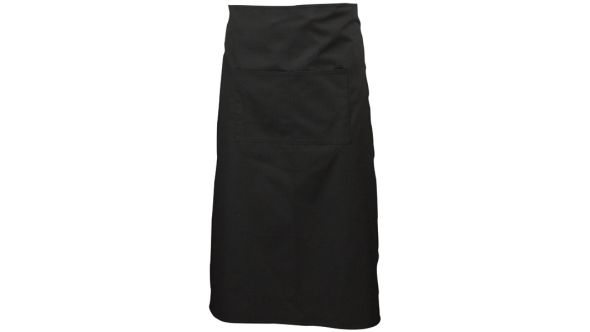 Black Waist Apron W/ Split Pocket 70cm Long - Genware