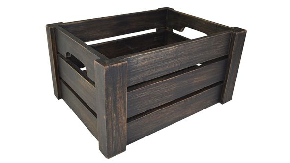 Black Washed Wooden Display Crate NAT-1014B