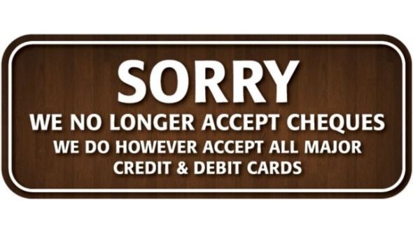 Sorry No Cheques Sign - Mileta CA009 