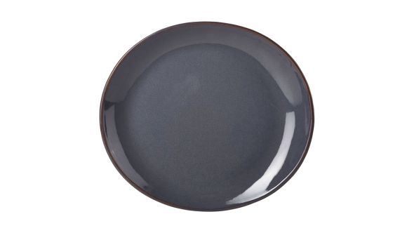 Terra Stoneware Rustic Blue Oval Plate 29.5 x 26cm - pk 6