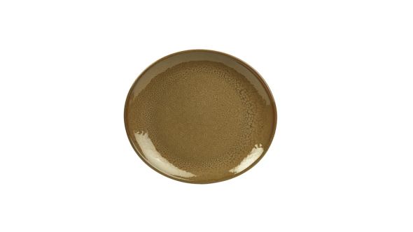 Terra Stoneware Rustic Brown Oval Plate 25x22cm - pk 6