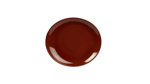 Terra Stoneware Rustic Red Oval Plate 25x22cm - pk 6