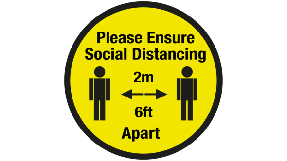 Social Distancing 2m Floor Graphic - Coronavirus Protection 200mm