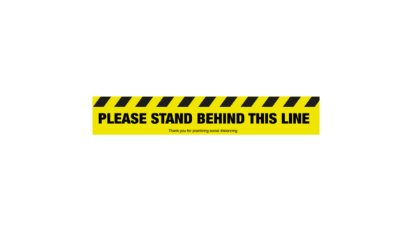 Please Stand Behind This Line - Floor Graphic Sticker - Coronavirus SD042