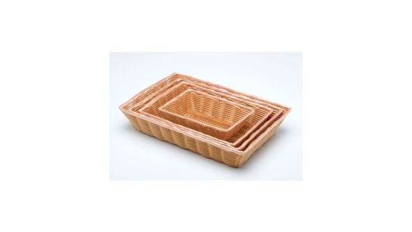 Rectangular Polywicker Basket 10"X7"X2.5" - Genware