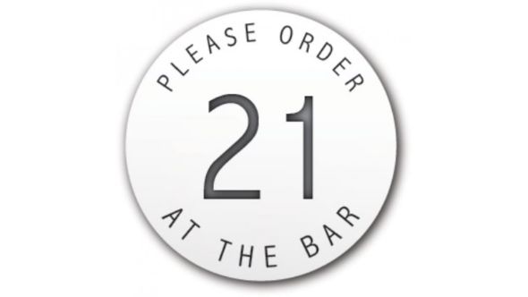 Table Number Discs White for Restaurant / Cafe / Pub - Please Order At The Bar - Singles