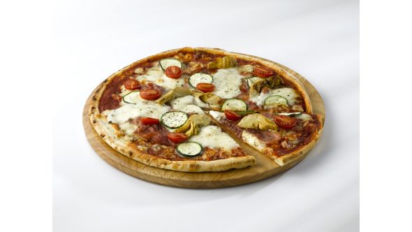 Genware Round Acacia Wood Serving / Pizza Board 33cm