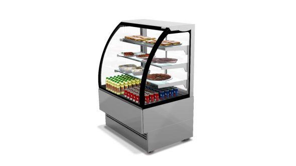 Sterling Pro EVO90 Chilled Patisserie Counter Curved Glass - Stainless Steel