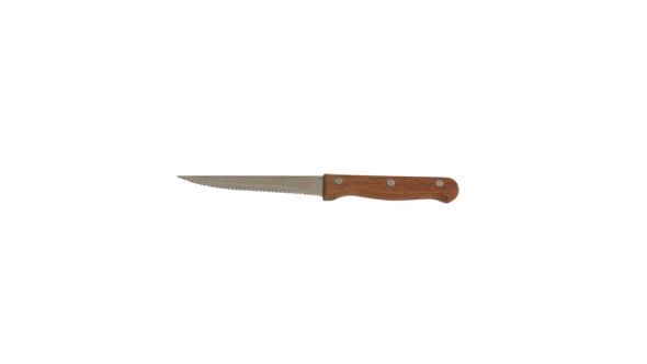 Steak Knife Dark Wood Handle Full Tang (Dozen) - Genware