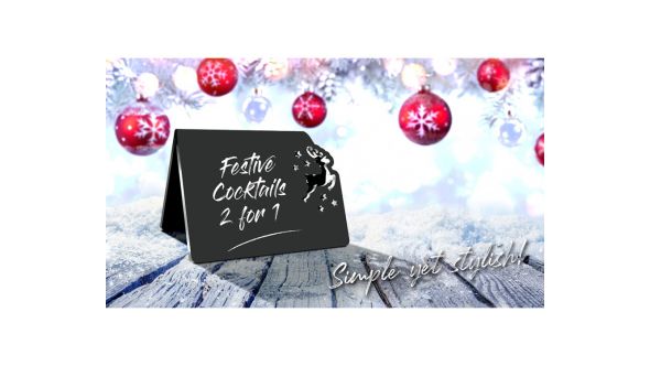 Christmas Reindeer Counter Top Tent Message Board 148 x 150 x 100mm