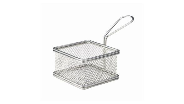 Serving Fry Basket Square 9.5X9.5X6cm - Genware