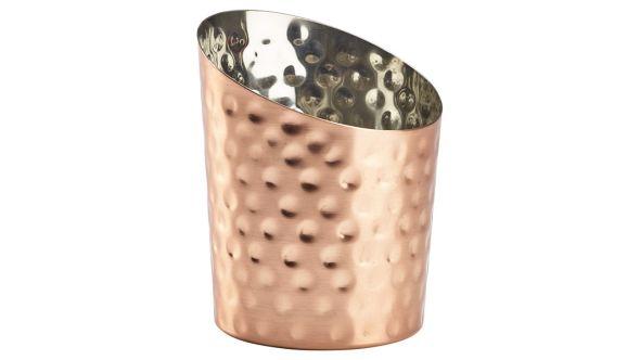 Copper Plated Hammered Angled Cone 11.6 x 9.5cm Ø