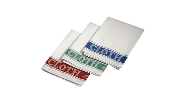 Linen Union Glass Cloth 51X76cm 5Pcs Mix Clrs - Genware