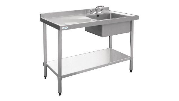 Vogue Stainless Steel Sink Left Hand Drainer 1000x600mm - DY821