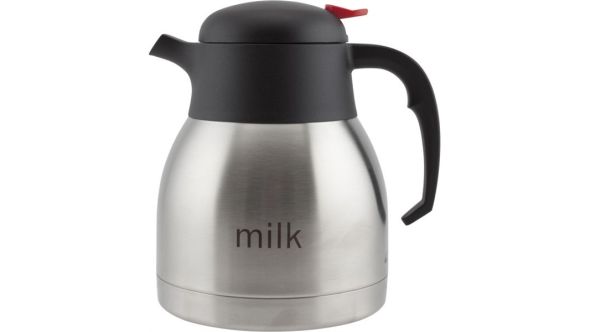 Milk Inscribed Stainless Steel Vacuum Push Button Jug