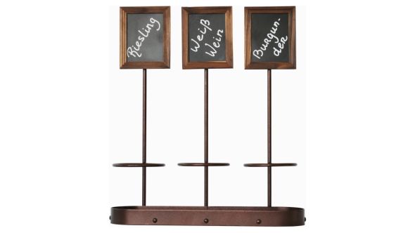 Wine Bottle x3 Chalk Board Display 45 x 38.5cm - Genware