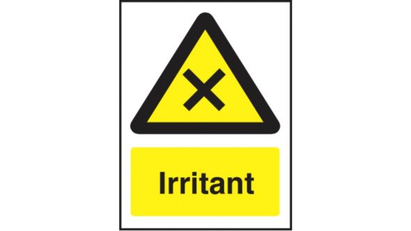 Irritant safety sign 150x200mm Self adhesive 