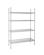 Vogue 4 Tier Wire Shelving Kit 1220x460mm