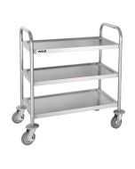 Vogue Stainless Steel 3 Tier Clearing Trolley Small
