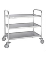 Vogue Stainless Steel 3 Tier Clearing Trolley Medium