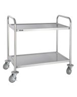 Vogue Stainless Steel 2 Tier Clearing Trolley Medium