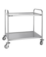Vogue Stainless Steel 2 Tier Clearing Trolley Large
