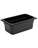 Vogue Polycarbonate 1/4 Gastronorm Container 100mm Black