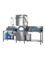 Hobart AUPLSW-10B 500mm Basket Hood / Passthrough Dishwasher with Integral Water Softener & Drain Pump, 18 Plates