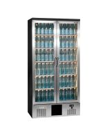Gamko Maxiglass MG3/500GCS Maxiglass Hinged Stainless Steel Frame Glass Double Door Upright Bottle Cooler, 500 Litres