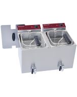 Diamond F8E-D2 Electric Table Top Fryer w/ Tap, 2 x 8 Litres