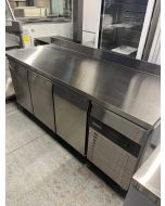 Blizzard 36428087470922412 GRADED-02251 SA-GN3200-TN-HECM-HC Sample Triple Hinged Door Counter Refrigerator With Upstand