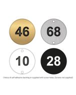 Table Number Discs Gloss White Engraved for Restaurant / Cafe / Pub - Singles
