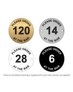 Table Number Discs Gold for Restaurant / Cafe / Pub - Please Order At The Bar - Pk 10