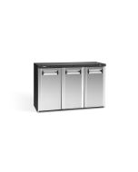 Gamko Maxiglass MG3/315CS Maxiglass Hinged Stainless Steel Front Triple Door Undercounter Bottle Cooler, 315 Litres