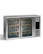 Gamko E3/22GMUCS84 Glass Double Door Stainless Steel Undercounter Bottle Cooler, 344 x 33 Centiliters Bottles
