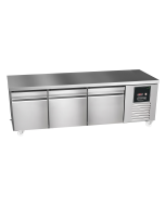 Sterling Pro Green SPI-B-180 3 Door Stainless Steel Low-Height Fridge Counter, 3 x 2/3 Drawers