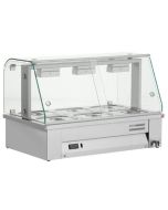 Inomak MBV610 Counter Top Bain Marie With Glass Canopy 3x GN1/1