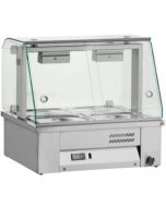 Inomak MBV67 Counter Top Bain Marie With Glass Canopy 2x GN1/1
