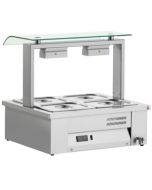 Inomak MEV67 Counter Top Bain Marie With Sneeze Guard 2x GN1/1