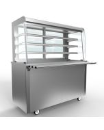 Moffat Versicarte Pro VC4RDTR Refrigerated Display, Open Front Size 4 with 3 Shelves & Chilled Well with Tray Rail Package