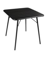 Bolero Amalfi Slatted Square Steel Folding Table Black 700mm CS731