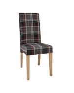Bolero Austin Dining Chairs Grey Tartan (2 Pack) DB990