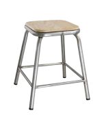 Bolero Galvanised Steel Low Stools with Wooden Seatpad (4 Pack) DE478