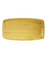 Churchill Stonecast Rectangular Plates Mustard Seed Yellow 350 x 185mm (6 Pack) SMSSOP141