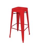 Bolero Bistro Steel High Stool Red (4 Pack) DL871
